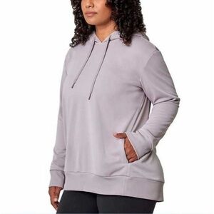 Mondetta Relaxed High-Low Hem Long Sleeve Pullover Hooded Hoodie Top Size Medium